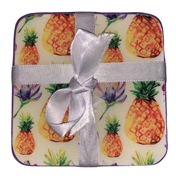 Coasters Pineapple Purple Housewarming Home Welcome Protective - Picture 1 of 3